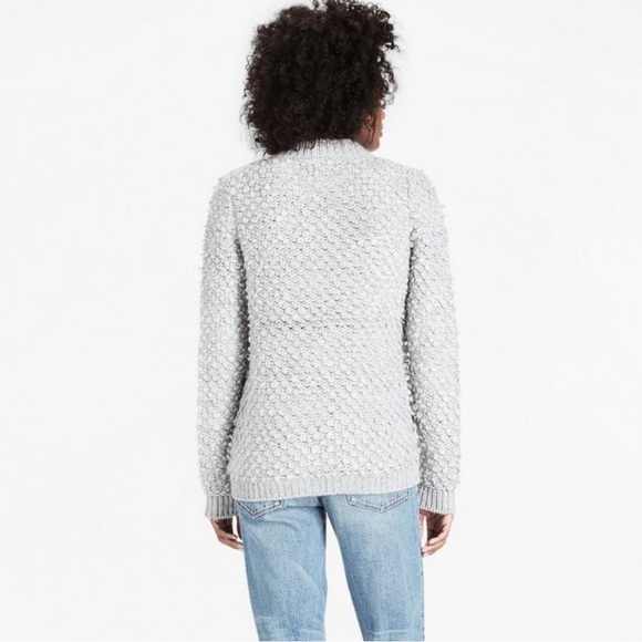 NWOT Lucky Brand Women's Cardigan Bomber Sweater Size Small Gray - Picture 2 of 5